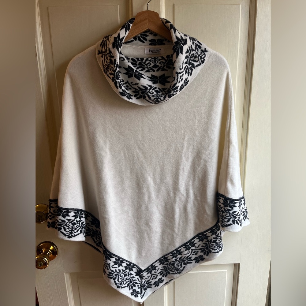 Fair Isle Wool Blend Poncho